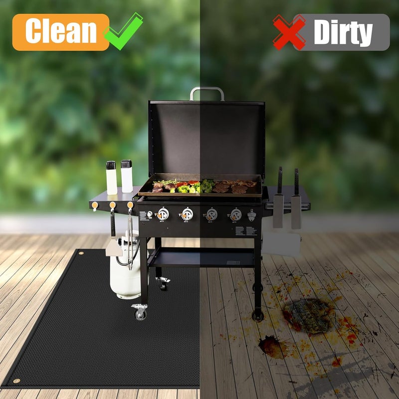 TOHONFOO 90 x 48 in Under Grill Mat Compatible with Blackstone 28in & 36in Griddle - Fireproof BBQ Mats for Grilling to Protect The Deck, Patio, Pavers - Griddle Mat Compatible with Blackstone - Image 4